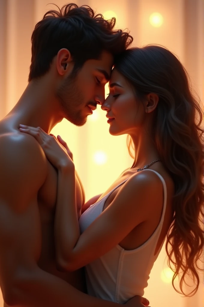 Two pretty people kissing 