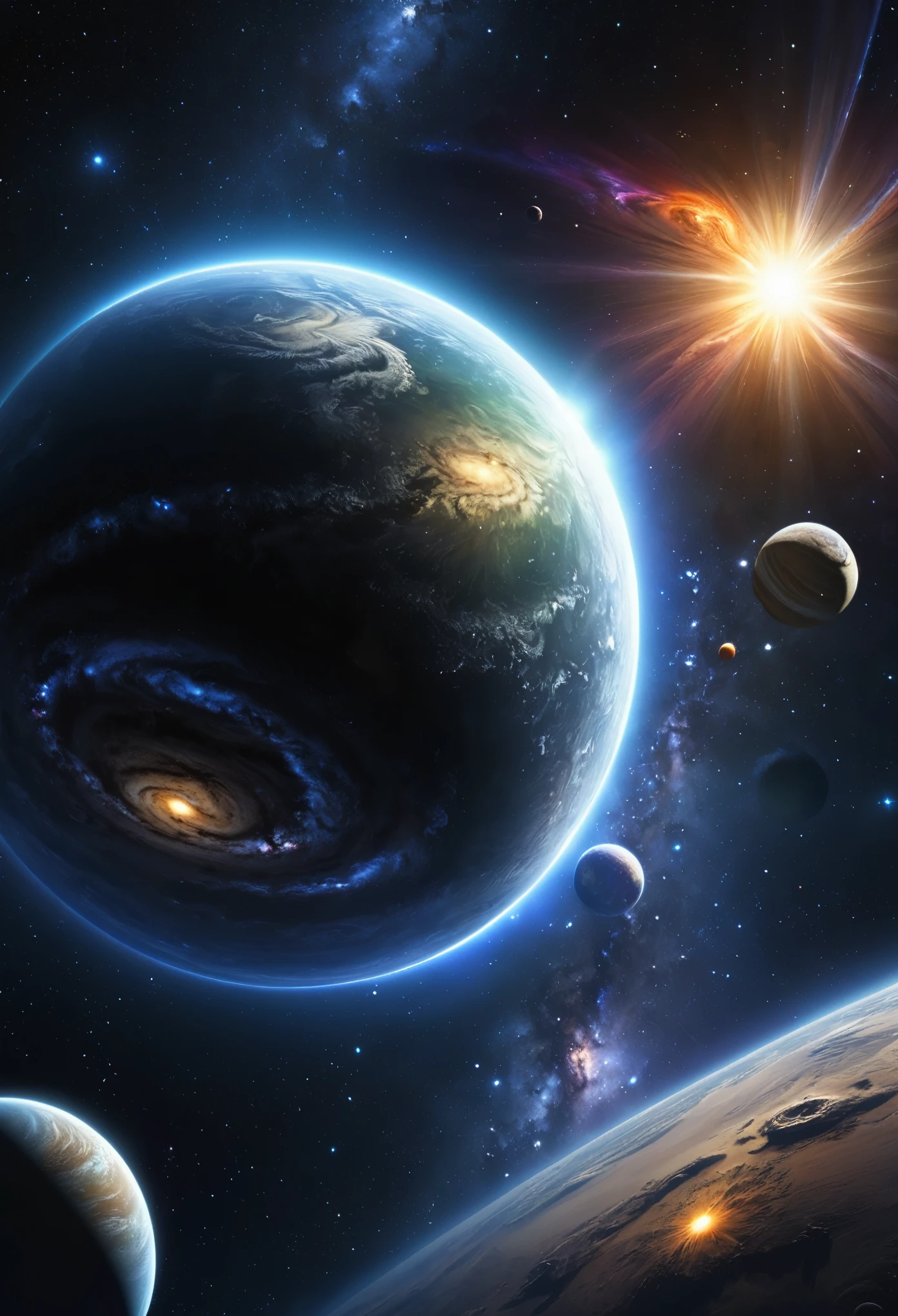 masterpiece, 最high quality, high quality, Very detailed Cg Unity 8K wallpaper, Depth of written boundary, High resolution,,Realistic,Very detailed, Complex, Attention to detail, universe, space, milky way, performer, planet, universe飛行士, Cosmos, Celestial Bodiesの, Star Cloud, Black Hole, solar system, universe線, Supernova, Deep space, Celestial Bodies,gem