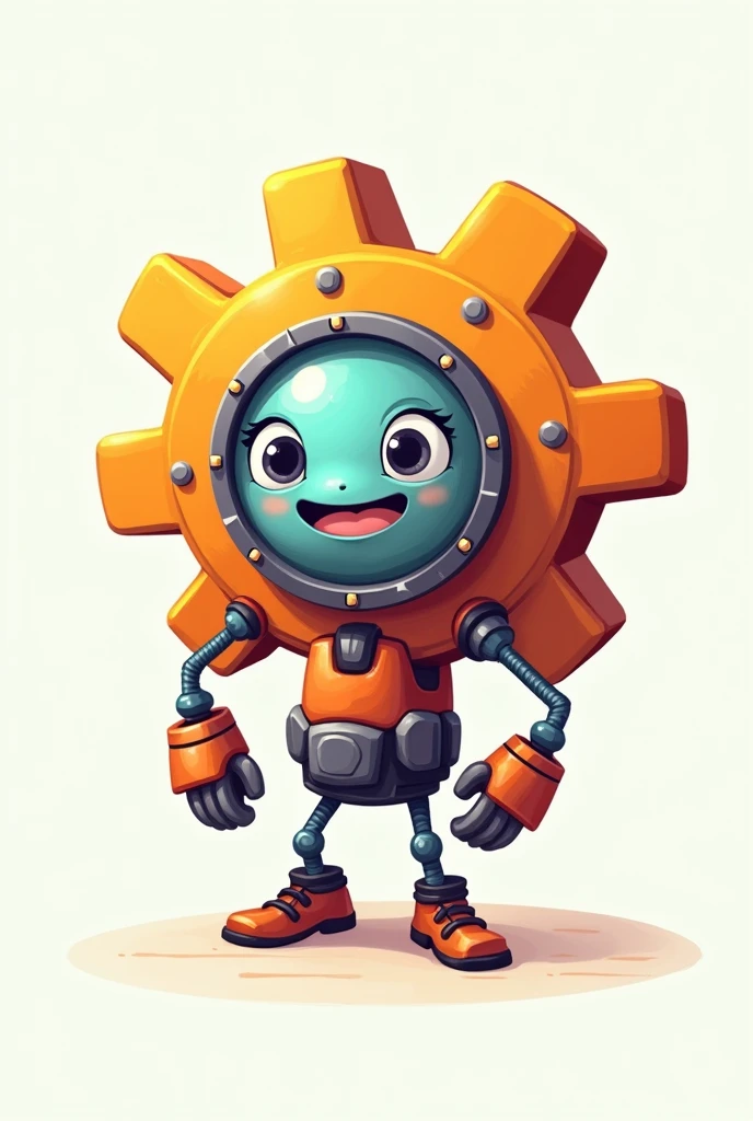 Generate a Spinning Gear Cartoon Logo Icon for Digital Marketing