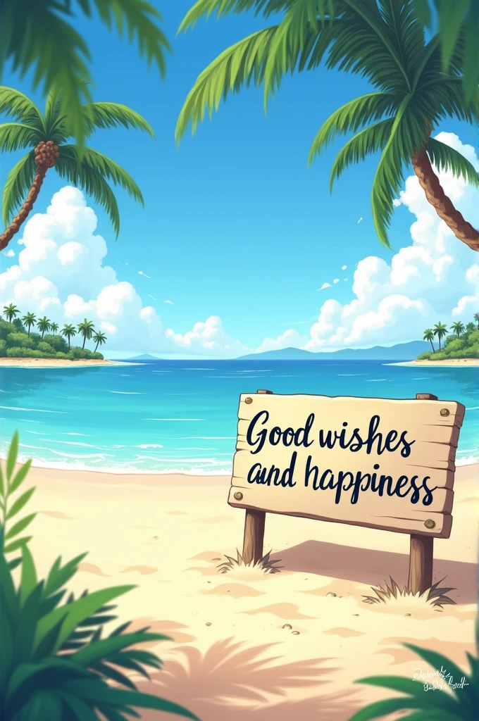 A landscape of a beach in drawing or anime written Have a good day to all and happy Saturday on a very beautiful sign