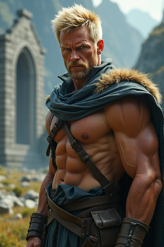 A strong, blond man with a
