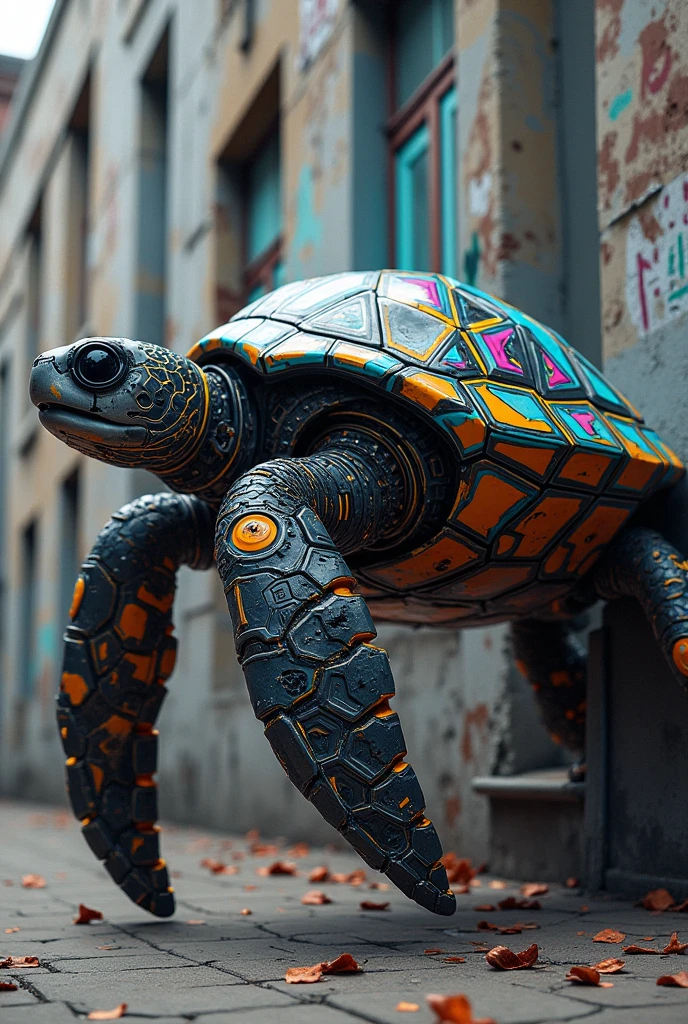 Graffiti-like bionic sea turtle 