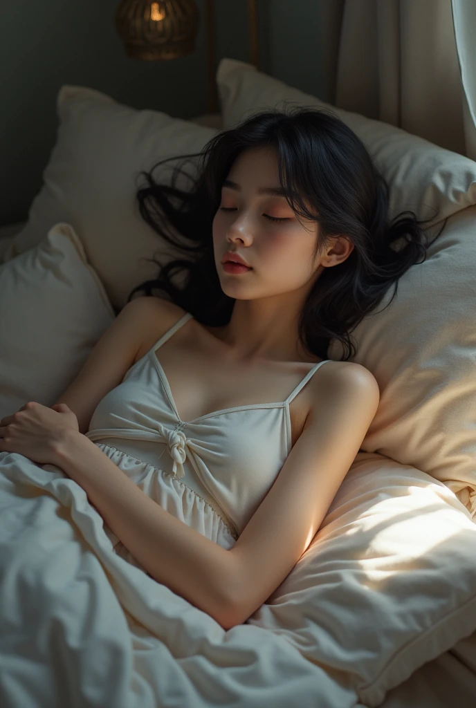 A girl self-indulging