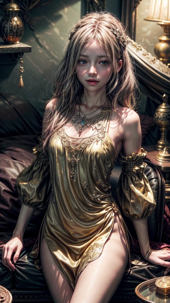 a glass jar with a girl inside of it, beautiful render of a fairytale, golden miniatures, fantasy cityscape, enchanted dreams, beautiful art