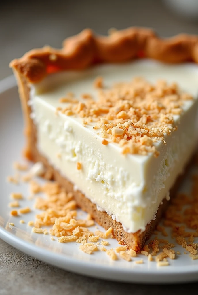 grated coconut pie with white ganche ,sprinkled with minho milk