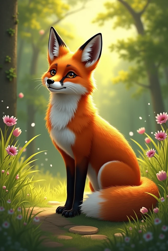Summer fox realistic