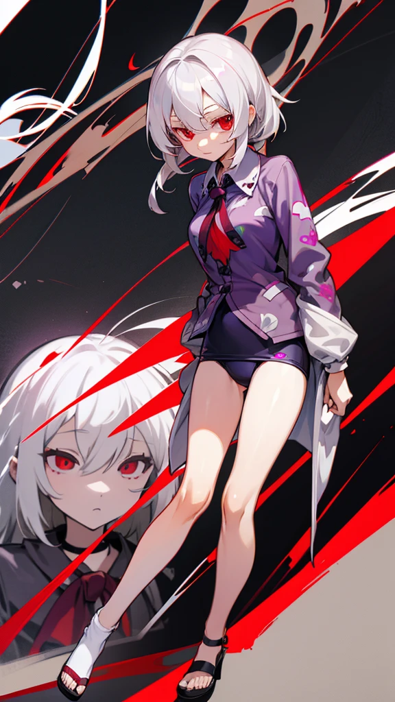 Highest quality　I have long hair　Gray Hair　Sagume Rare God　Red eyes　I don't have anything　Odd Eye　Swimwear　One person