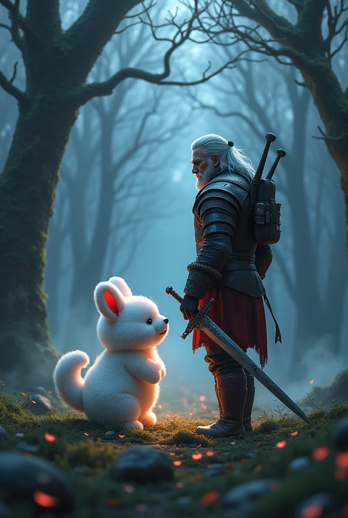 Geralt of Rivia and Cinnamoroll of Sanrio