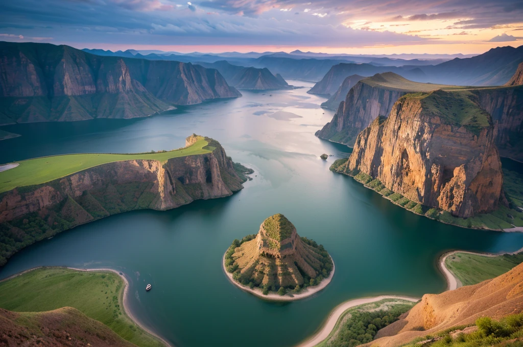 , the awe-inspiring beauty of landscape, masterpiece, best quality, ultra res, (photorealistic:1.4), 1 realistic photo, Ultra HD 4K, long exposure photography, timelapse, ultra wide angle view, artistic depiction, isolated, eternal, Indonesian art, style of Nathan Wirth, ryan dyar, epic, focus stacked, dramatic lighting, ultra high definition, perfect lighting, magnificent, national geography photo, motion blur, movement, Canon 5D4, shot with 16-35mm lens, soft light, global illumination，