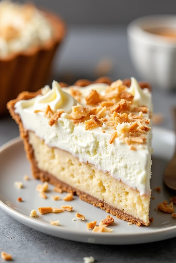 shredded coconut cream pie with white chocolate ganache and cinnamon bark