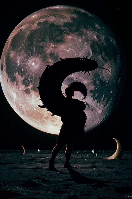 Moon with monsters with trumpets
