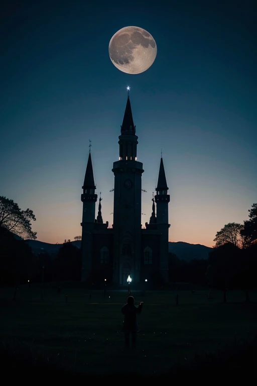 Moon with monsters with trumpets