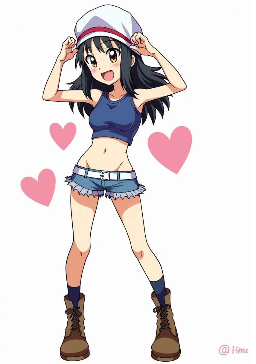 With black hair and brown eyes