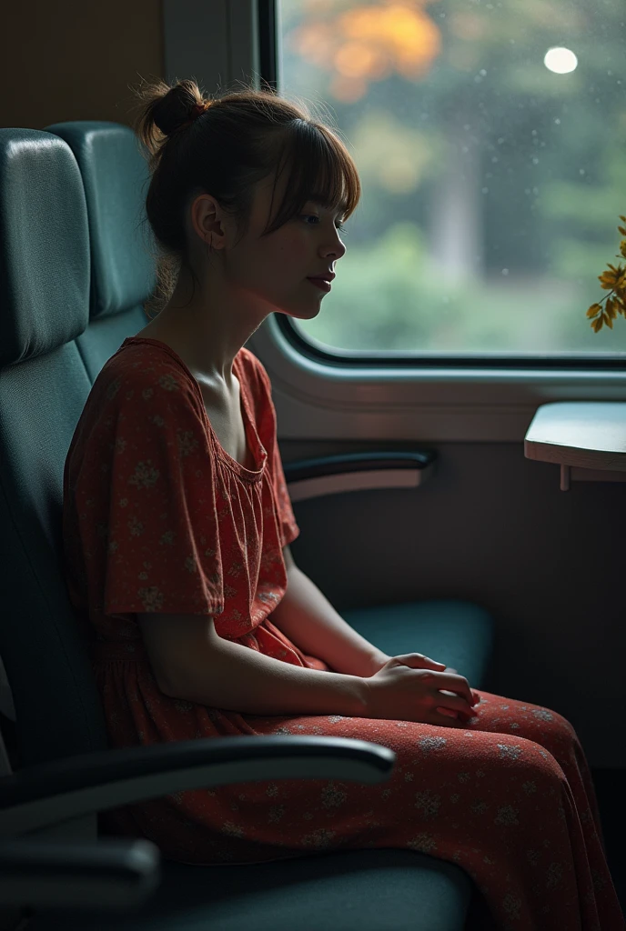 A girl turns from her seat to look at me , and he does it in a way that is mysterious to me