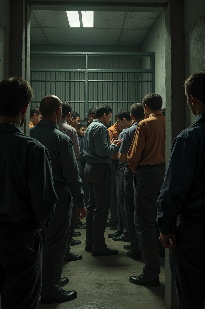 Create a picture people into the jail