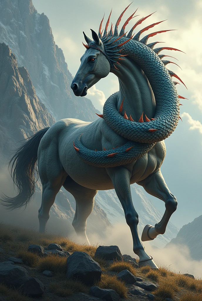 Mustang with dragon 