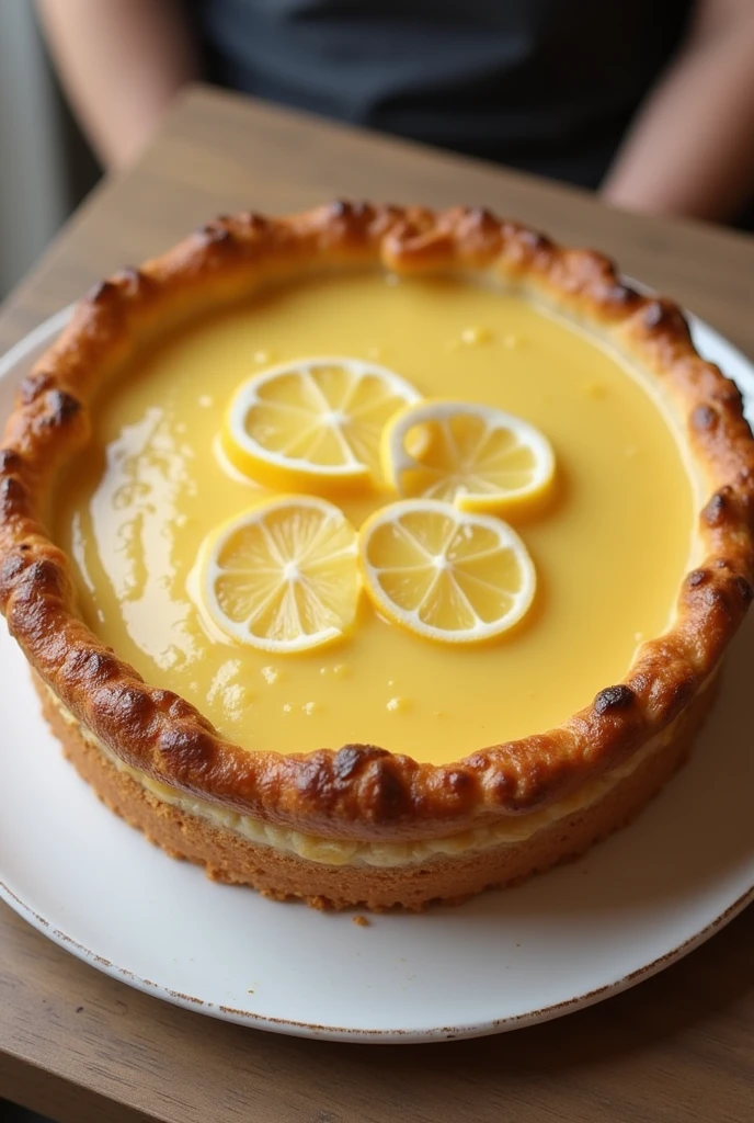 Cicilian lemon pie ,circle ,best angle chantilly