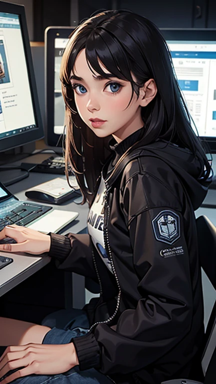 A girl in the world of computer games