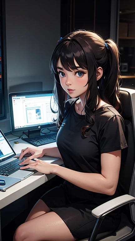 A girl in the world of computer games