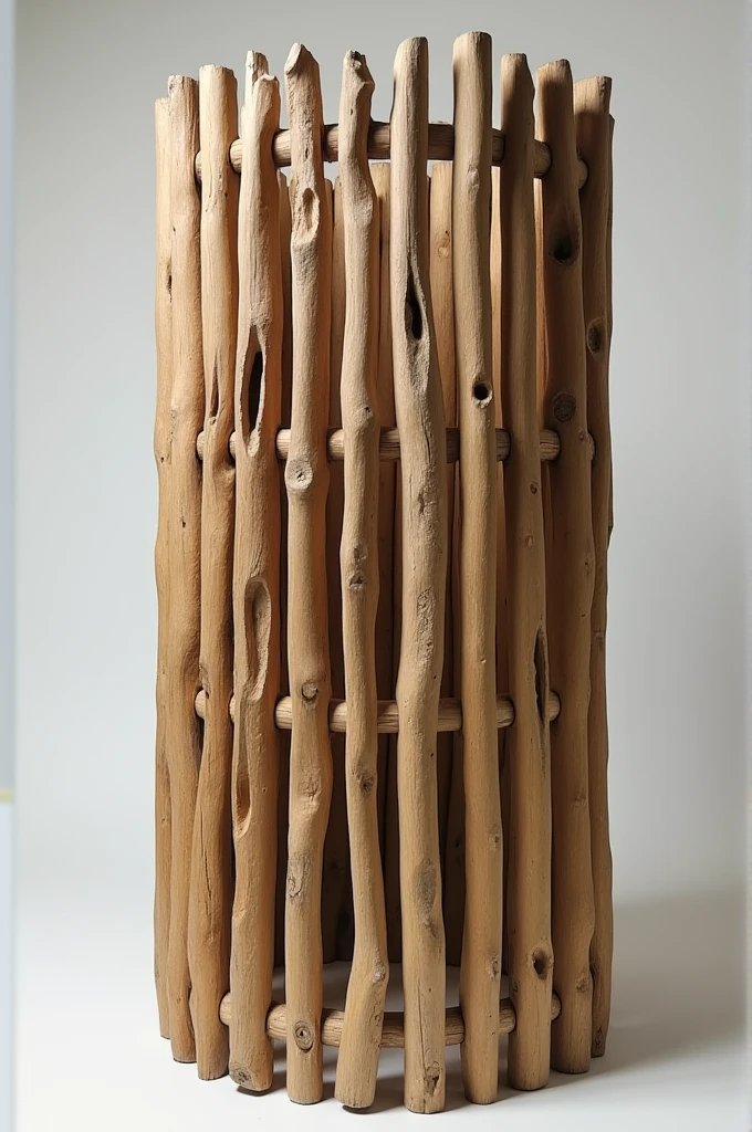 A cage like silinder made from wooden sticks