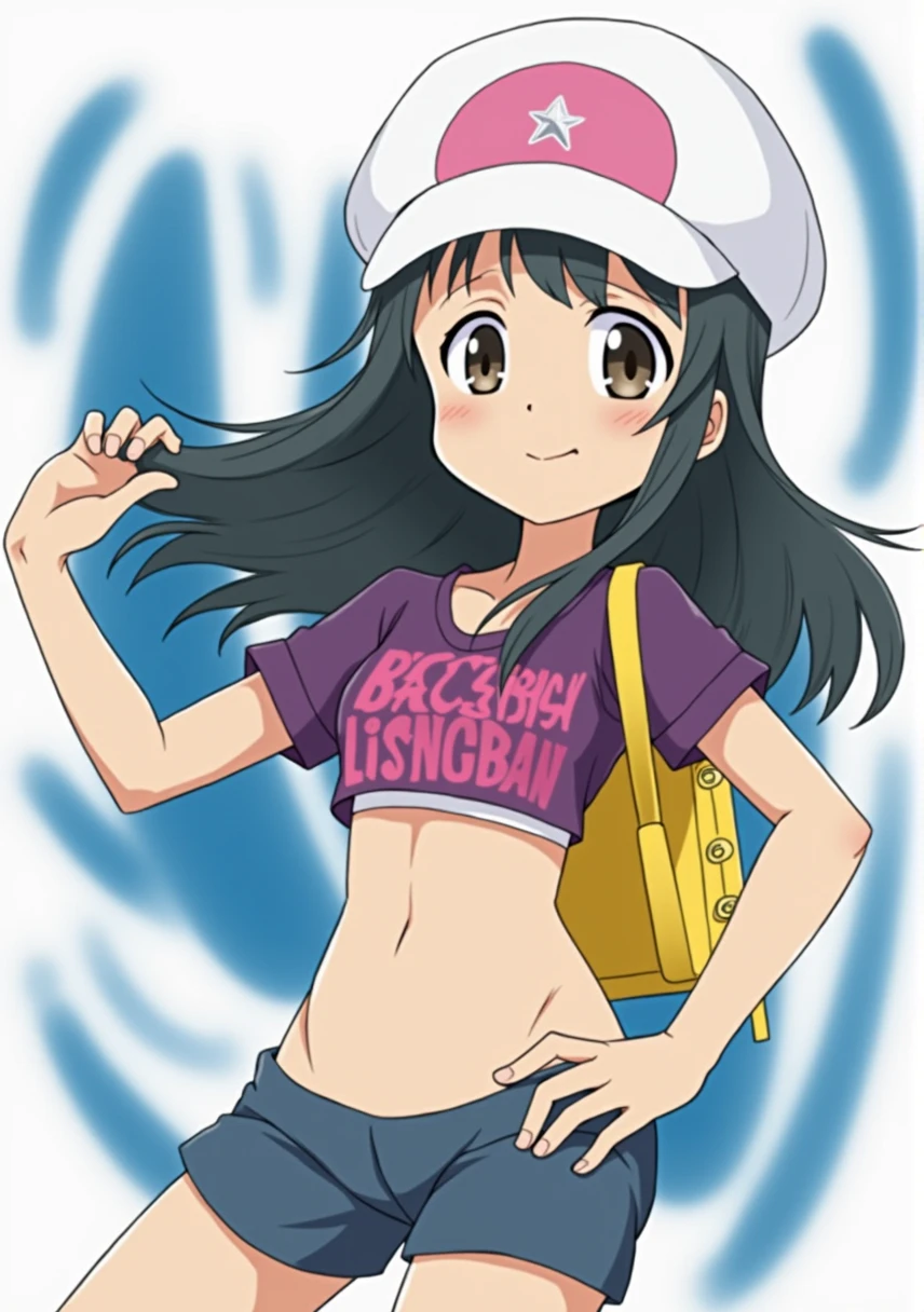 With black hair and brown eyes, keep the hat as it is.