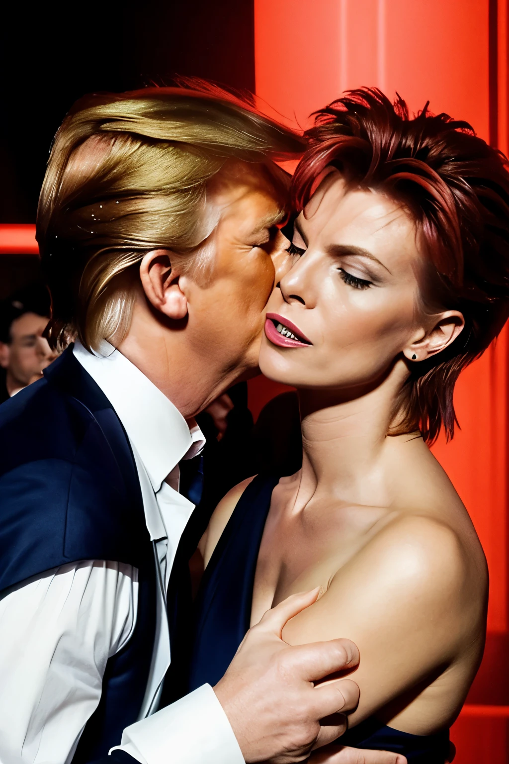 Donald trump kissing david bowie