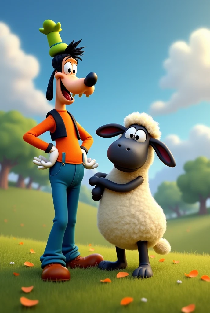 goofy and shawn the sheep