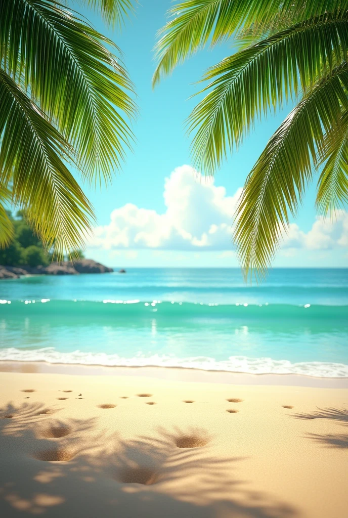 summer beach palm trees