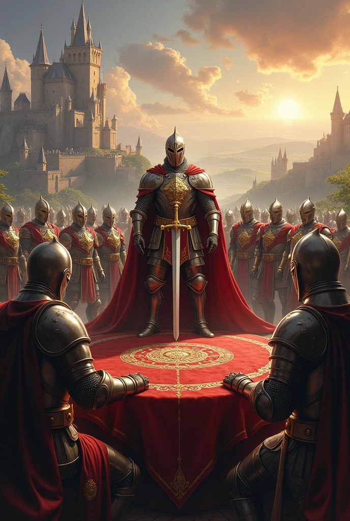 cover of the book King Arthur with the main characters and the title of the book (King Arthur and the Knights of the Round Table)