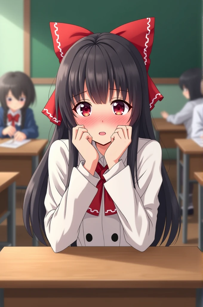 Reimu's stomach growls during class Embarrassed