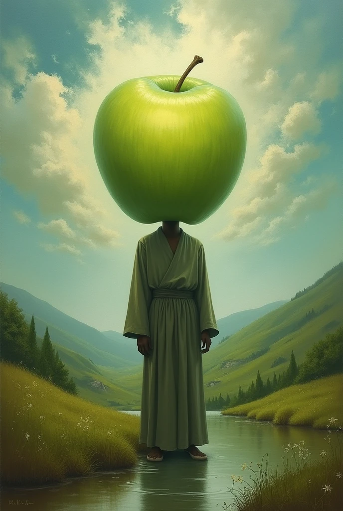 the son of man painting by rené magritte in the style of impressionism 