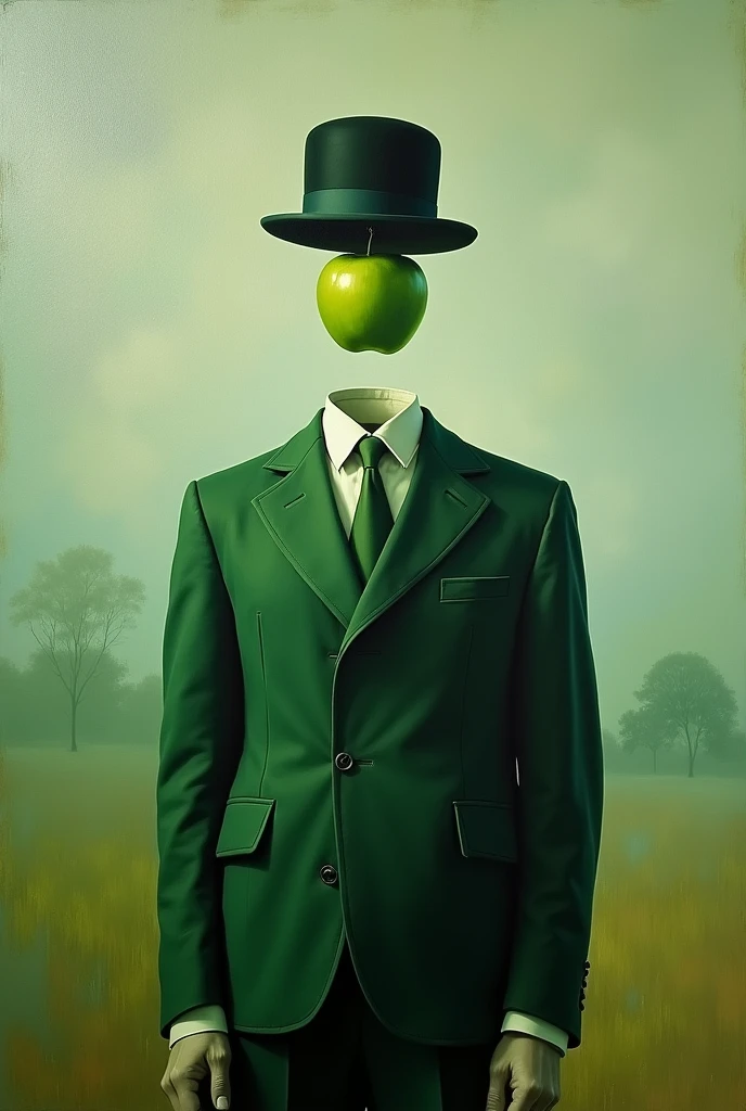 the son of man painting by rené magritte in the style of impressionism