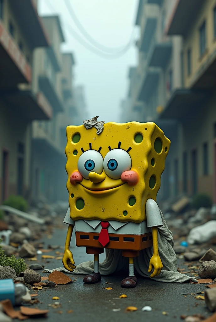 Haz. Spongebob in a homeless situation