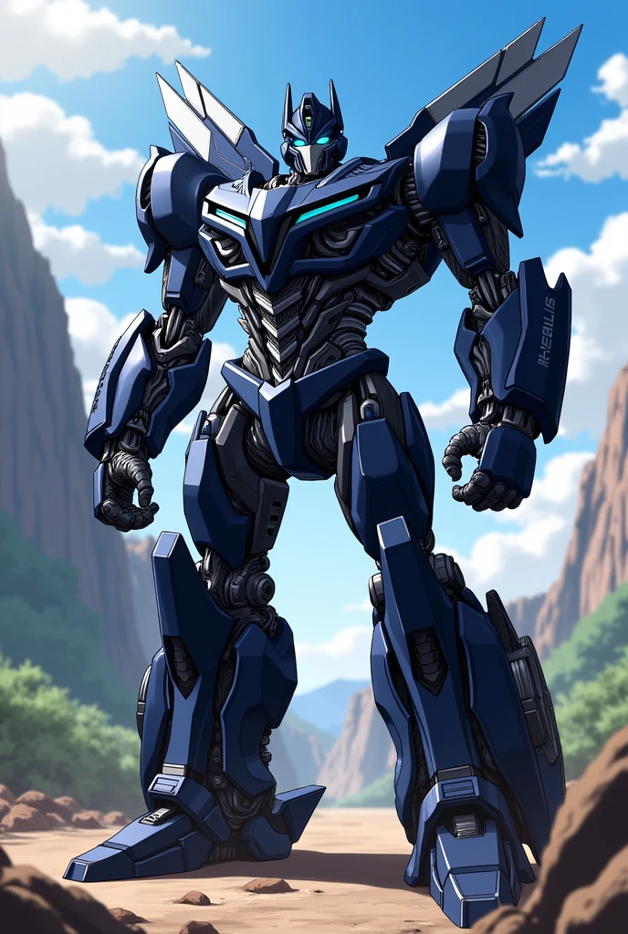 Autobot, Transformer, robot, car, black and blue, blue eyes, Bumblebee,anime