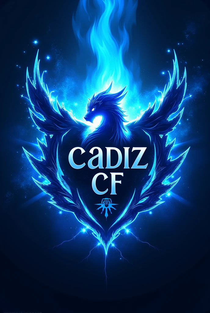 Create me a Cadiz CF logo in the Blue Lock style