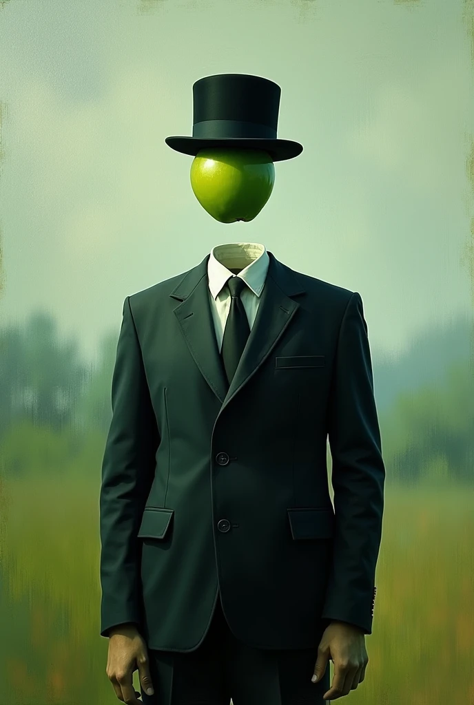 the son of man painting by rené magritte in the style of impressionism