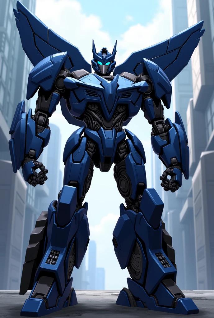 Autobot, Transformer, robot, car, black and blue, blue eyes, Bumblebee, black and blue Bumblebee bot,anime