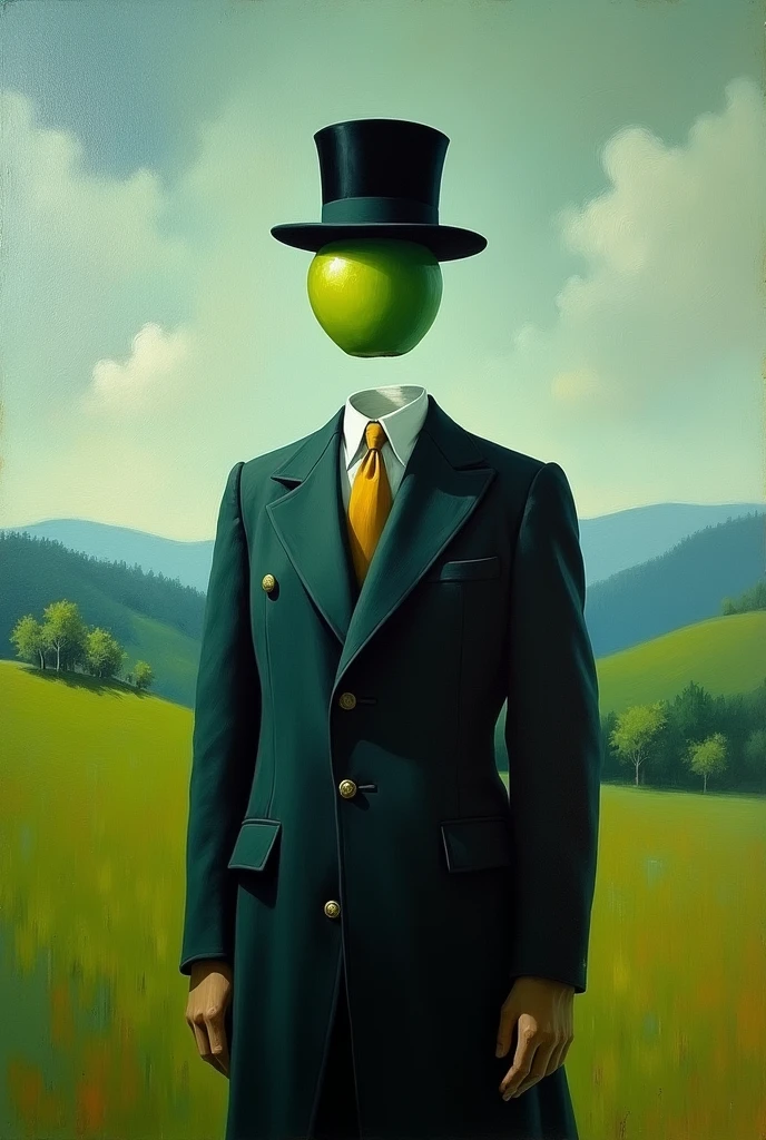 the son of man painting by rené magritte in the style of impressionism always inspired by the original with a painting 