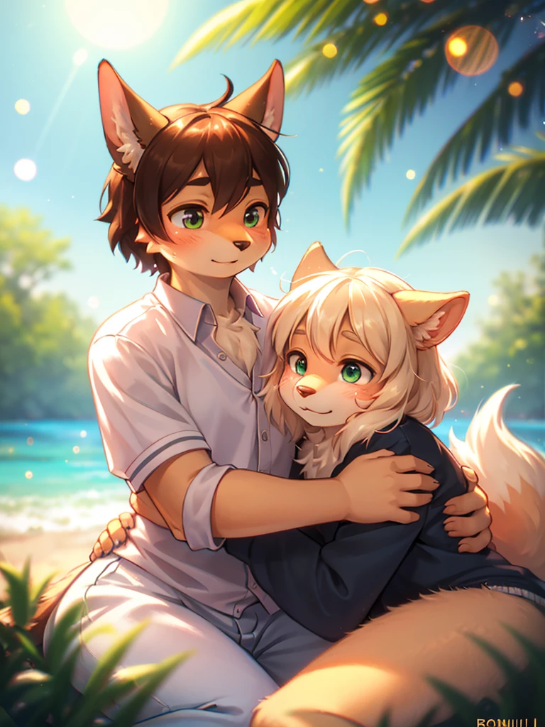 (Sumilux f1.4 50mm , low Latitude old color negative film , cross process , (bokeh), flare, chromatic aberration , soft focus, (Shallow focus) , soft glow , Maximum aperture, high Key , Transparent depiction , Tyndall)  , 70years old , An elderly animal couple's lovey-dovey date , A relaxed sex life , loose body , Facial wrinkles