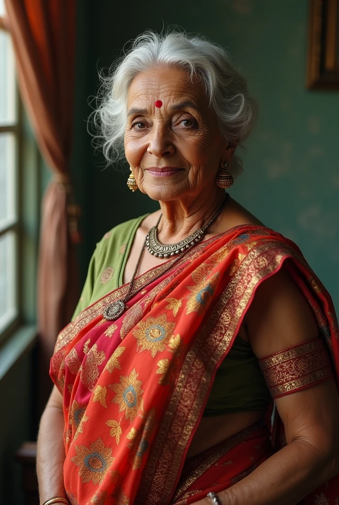 Indian 50 plus afe aunty in saree make hot pic