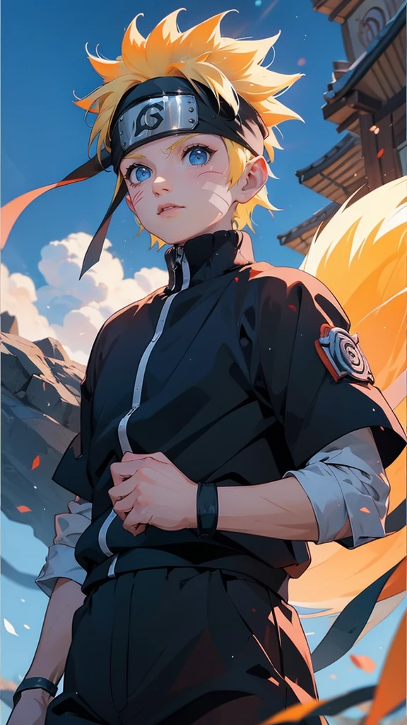 Covers Naruto's pre-teen years, focusing on his journey to become a ninja, make friends, and protect his village, the Hidden Leaf Village (Konohagakure). He trains hard to gain recognition, especially since he was ostracized as a child for having the Nine-Tails Fox, a powerful demon, sealed inside him