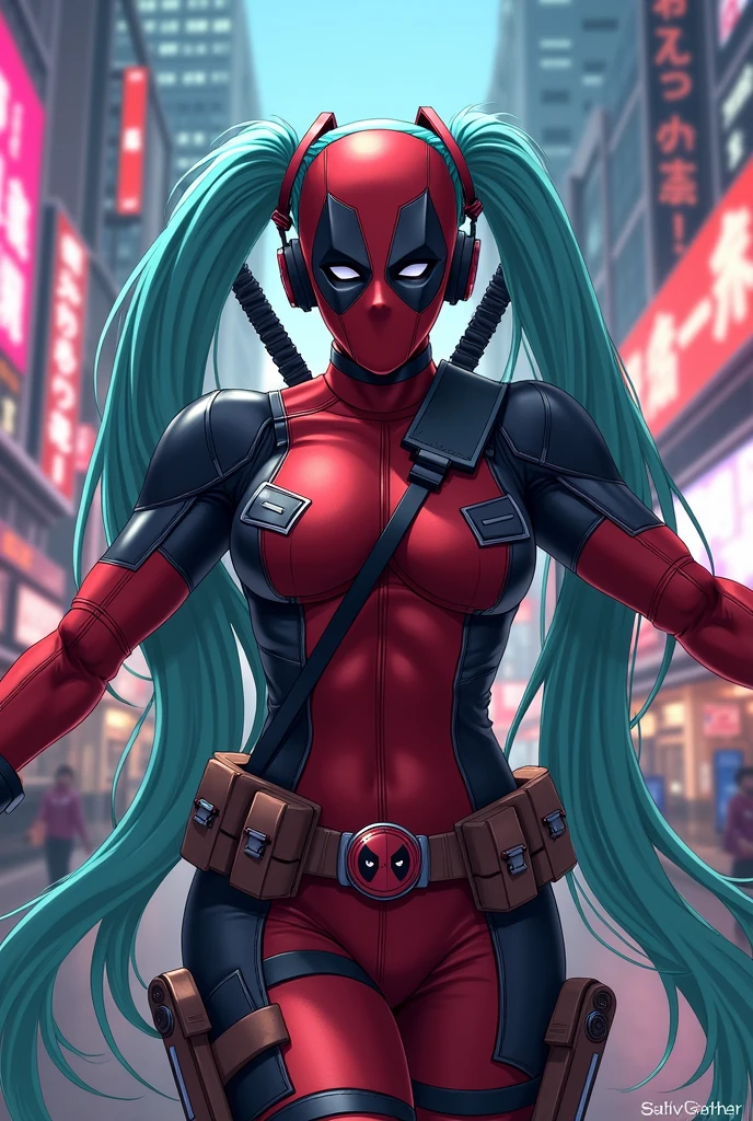 Miku con deadpool
