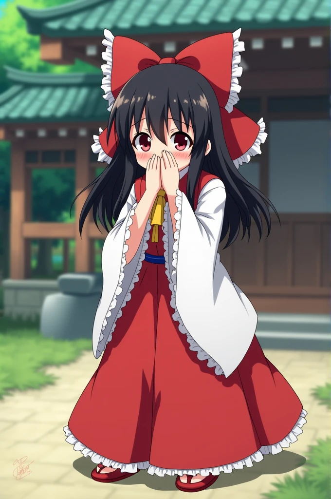 Reimu burping Embarrassed