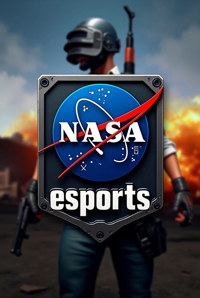 Create a pubg themed logo , in which the initials &quot;NASA&quot; appear and the description is &quot;esports&quot;