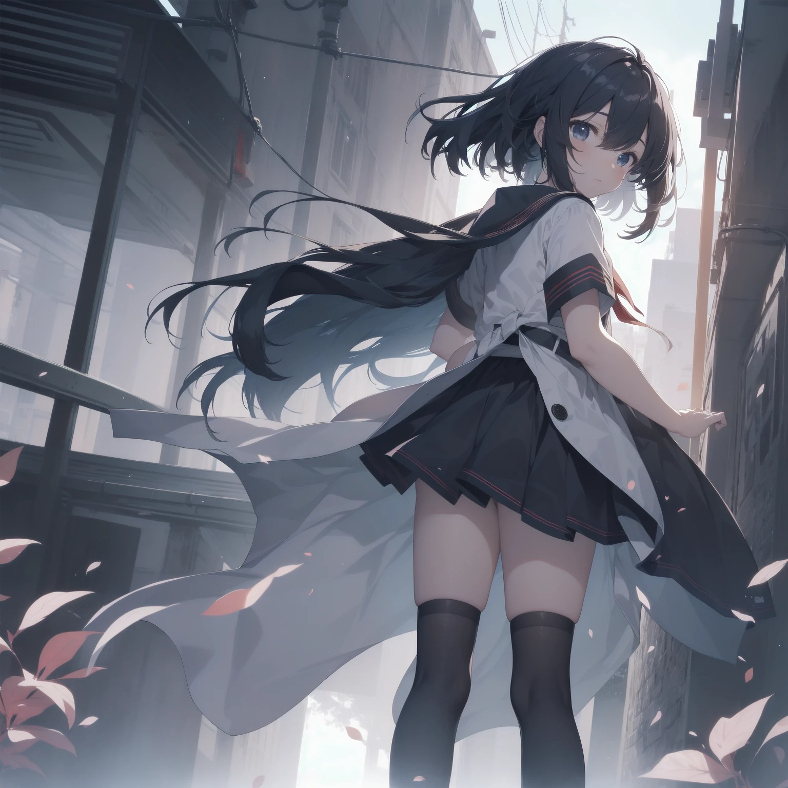 ultra-absurdres-Top quality by artist God, ultra-detailed, high resolution, anime moe artstyle, best anime 8k konachan wallpaper, pixiv contest winner, pool:2810, perfect anatomy,break, 1girl, (Please draw a girl walking sleepily to school alone. )break,(Solo,little female, 13-year-old:1.3),Full limbs, complete fingers,a junior high school student, (very short hair), short cut, flat chest, , small butt, small black eyes, beautiful detailed eyes, well-proportioned iris and pupils, expressive eyes, highres detailed hair, soft expression, salor school_uniform, sailor collar, serahuku, bow, pleated skirt,(Detailed Lighting), (Detailed background), in the School commute route. break,super detailed skin, Best cinematic lighting powered by famous artist, 8k,beauty illustration,photoshop_(medium),very aesthetic,break,((artist:yuureidoushi_(yuurei6214) )), artist:clamp ,artist:carnelian ,artist:kantoku ,