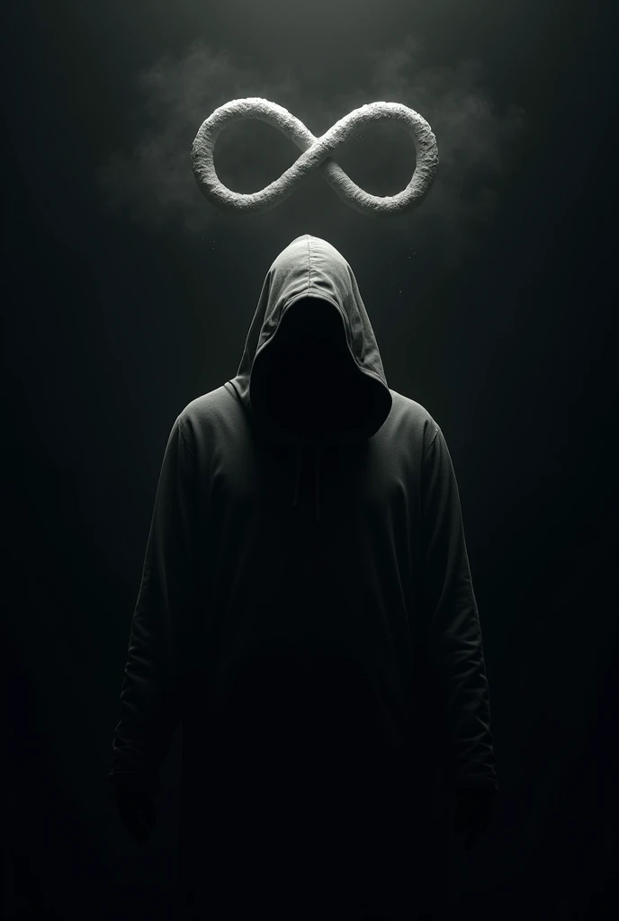 Black background The Infinity Symbol Black Hood Anonimous
