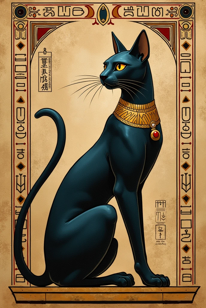 An ancient hieroglyph of a cat.