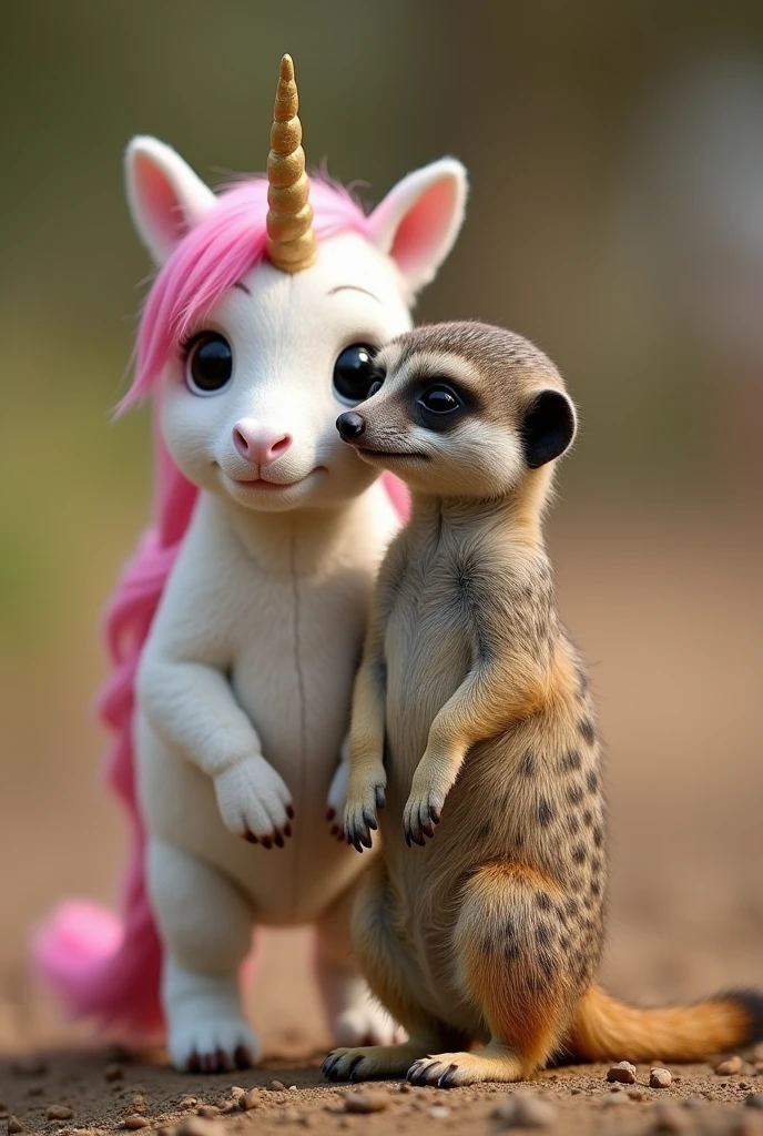 A meerkat with a unicorn 