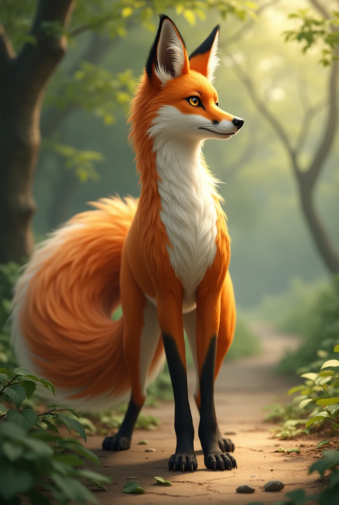 A naked kitsune
