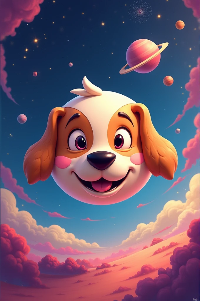 You can create a cartoon of a planet with a dog&#39;s silly face.